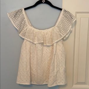 Rebecca Minkoff Cream Crochet Blouse